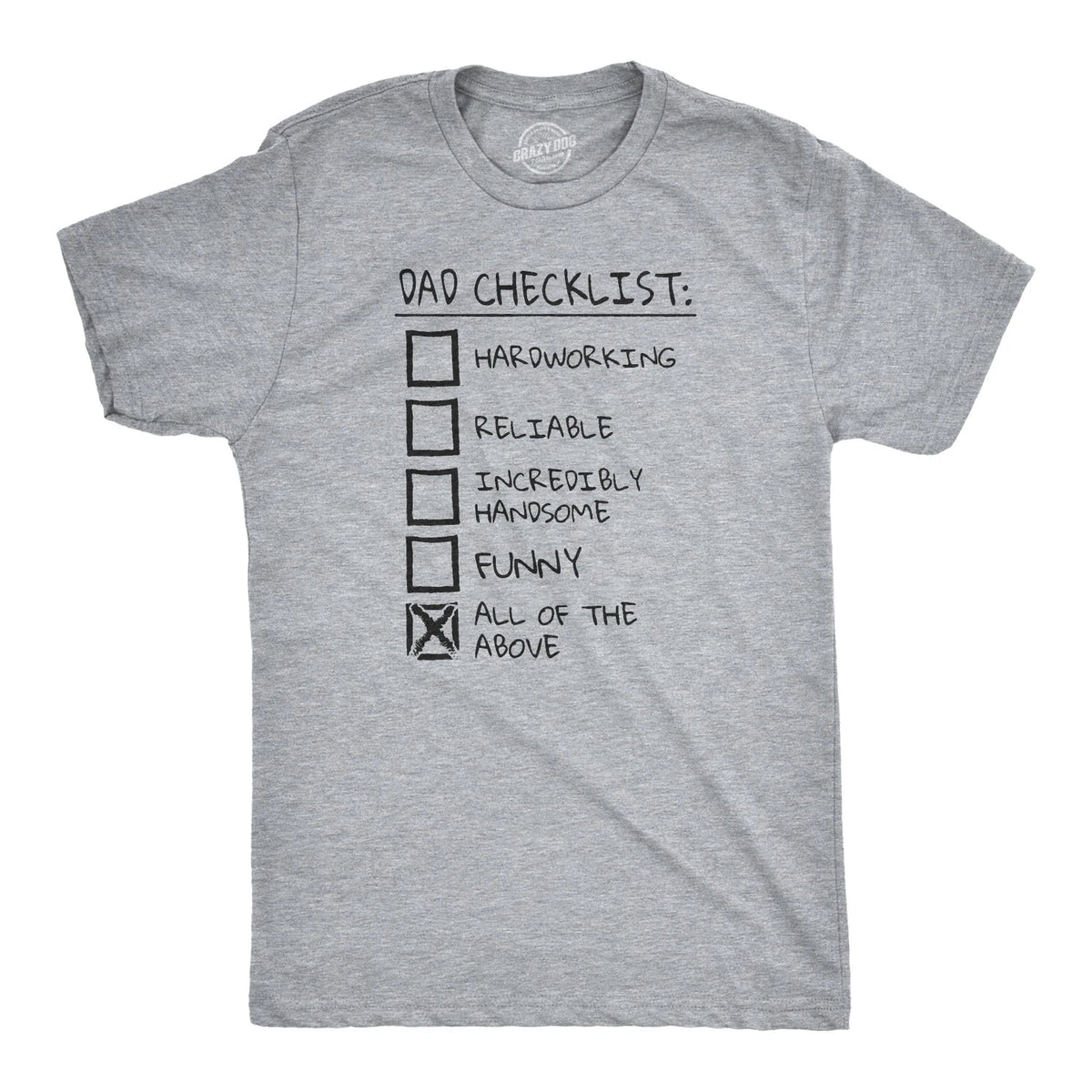 Mens Dad Checklist T Shirt Funny Fathers Day Tee Dad Gift Ideas