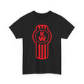 Red Print Semi Truck Logo Trucker Driver Unisex Heavy Cotton Tshirt Image 1 of 4