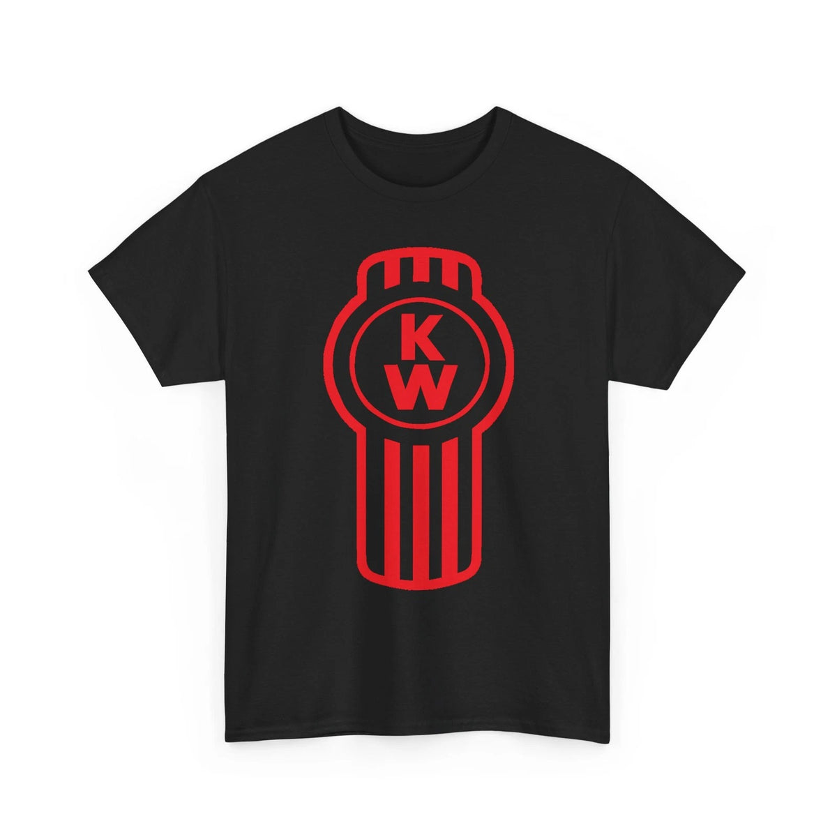Red Print Semi Truck Logo Trucker Driver Unisex Heavy Cotton Tshirt Image 1 of 4