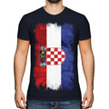 Croatia Grunge Flag Men T-Shirt Hrvatska Croatian Football Gift Shirt