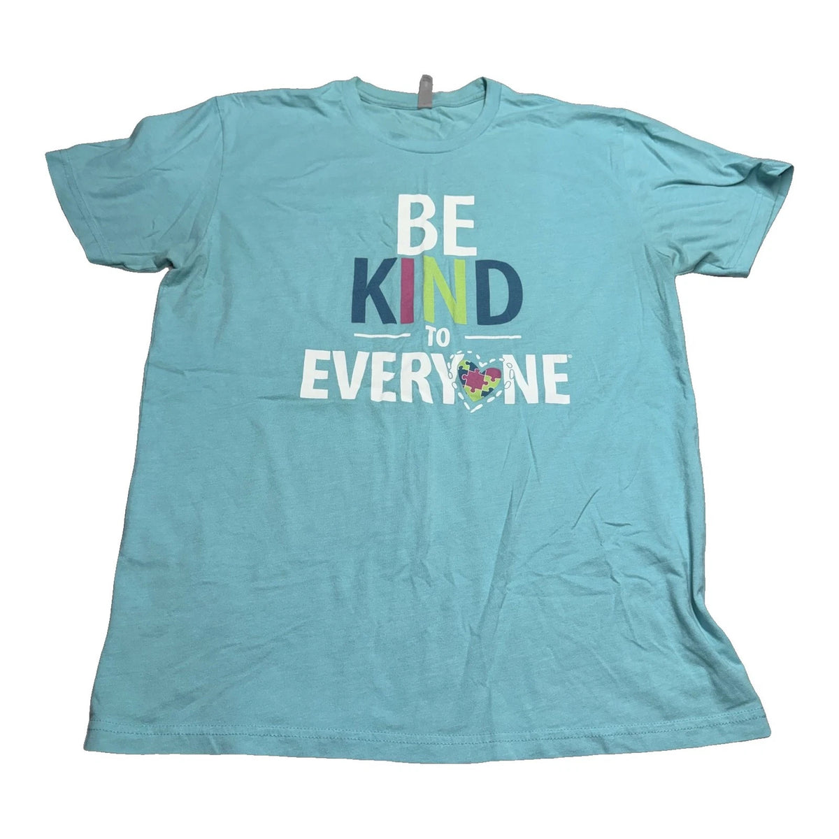 Be Kind To Everyone Autism Awareness T-Shirt Mens Large Teal