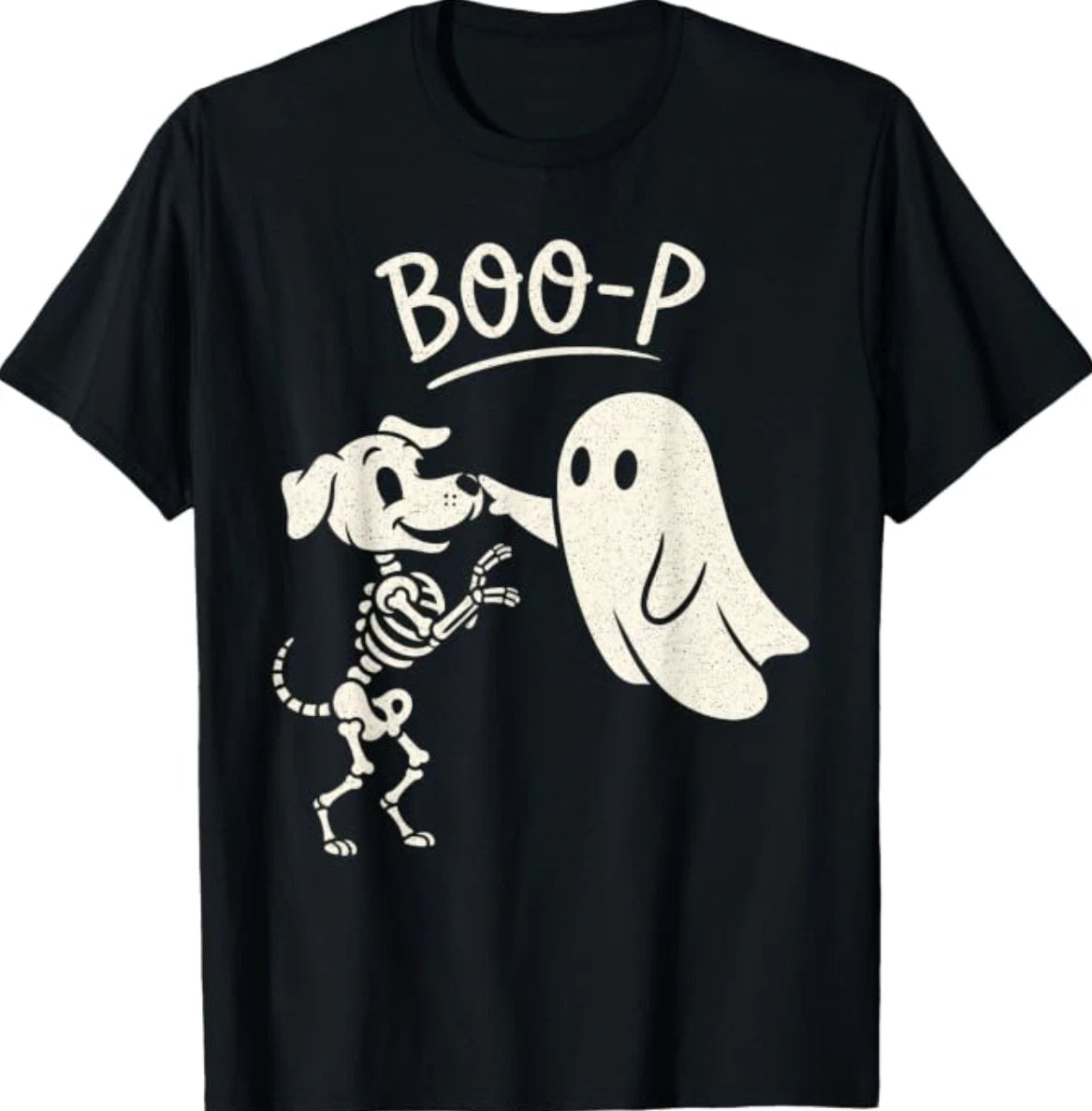 Boo-p Ghost Dog Nose Boop Funny Halloween Dog Lovers Dog T-Shirt