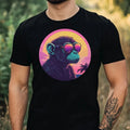 Mens Monkey Vaporwave Motif Cotton T-Shirt Size XS to 5XL