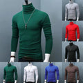 Trendy Men's Winter Long Sleeve Slim Fit T Shirt with Cozy High Collar