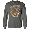 Thankful Grateful Blessed Turkey Thanksgiving 2025 Long Sleeve T-Shirt