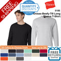 🔥 Hanes Unisex Beefy-T Ring-spun Cotton Long Sleeve T-Shirt Up To 3XL 5186