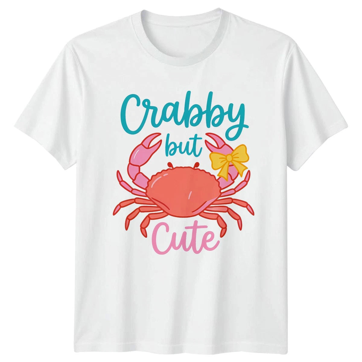 Crabby But Cute Womens T-Shirt Crab Coastal Summer Gift For Her