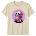 Funny Skeleton Living The Dream T-Shirt Retro Aesthetic Graphic