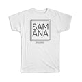 Gift T-Shirt : SAMANA Dominican Republic Square Modern Minimalist Font
