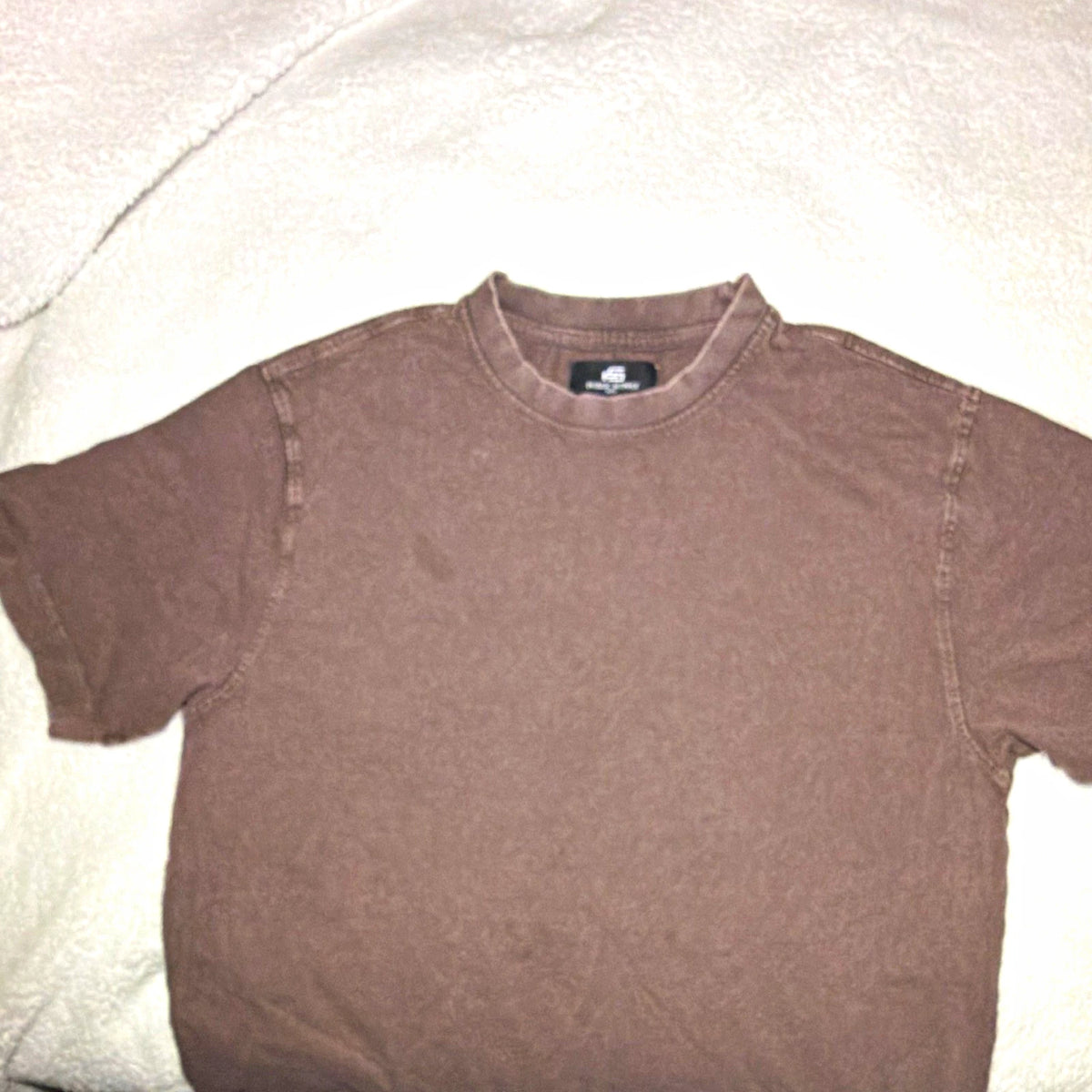 Public Supply NYC Men's Brown Relaxed Fit Crew Neck Cotton Knit Logo Tee M