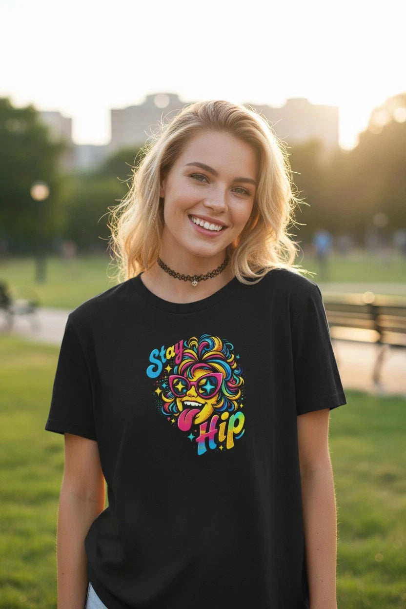 Stay Hip Colorful Retro Skull Tee | Psychedelic Streetwear