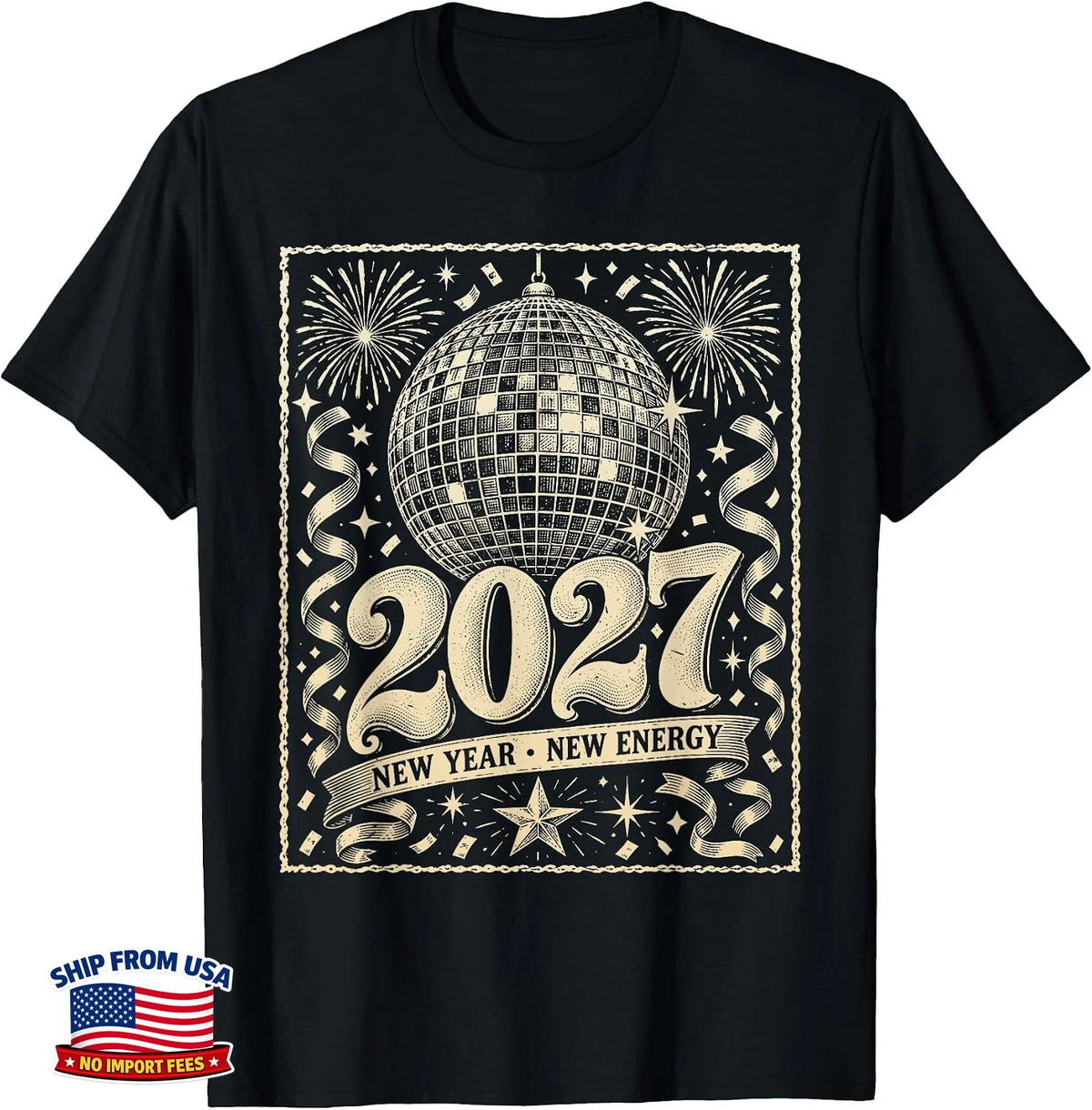 2027 New Year New Energy Countdown Celebration Men Women T-Shirt
