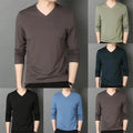 Trendy Men's V Neck Long Sleeve Muscle T Shirt Casual Tee Top Activewear