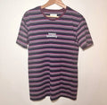 PacSun Keep Lowkey Striped Tee Mens M L Navy Embroidered Cotton Blend Shirt