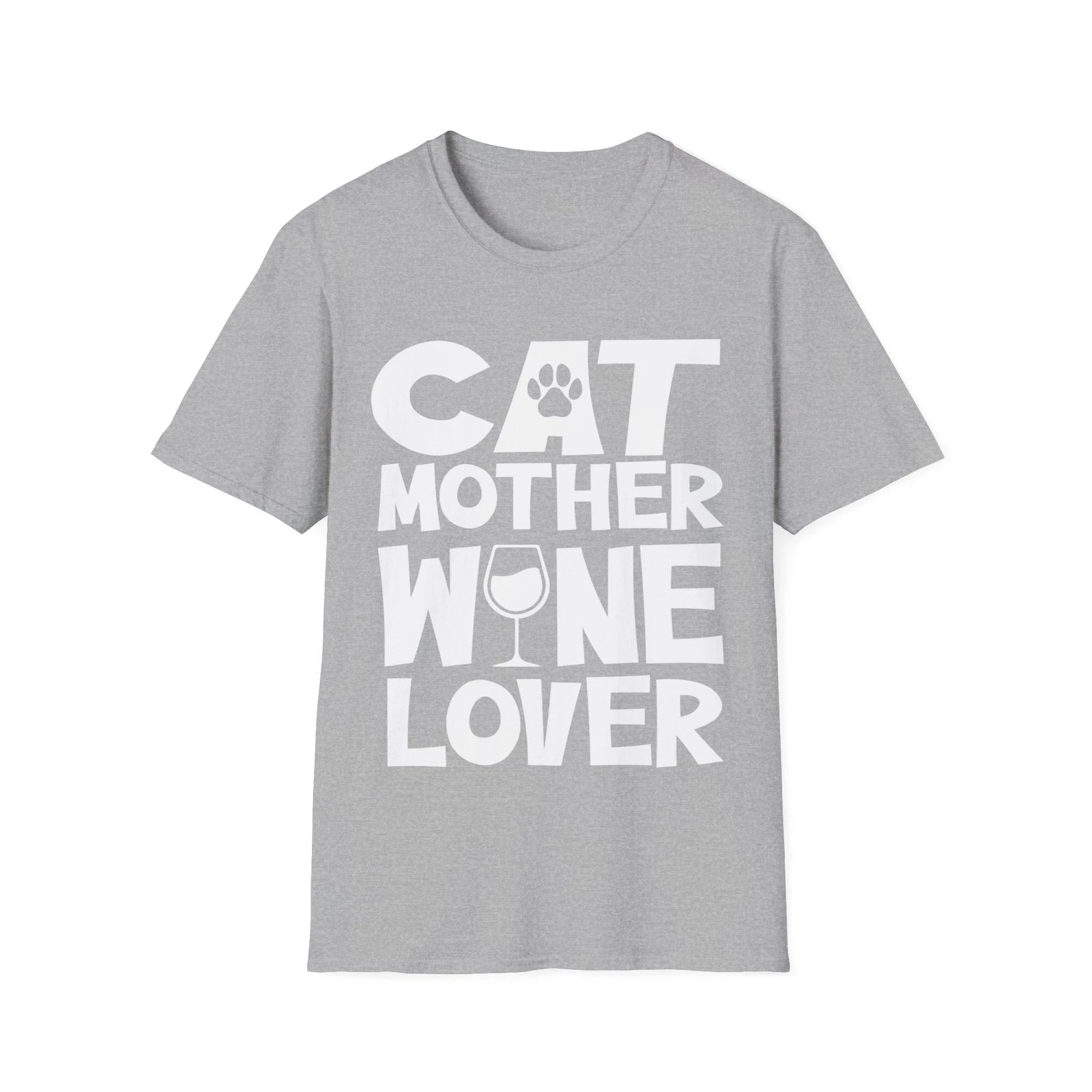 “Cat Mother Wine Lover: Unisex Softstyle shirt for the Feline Enthusiast!”