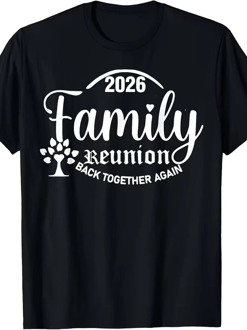 Funny 2026 Family Reunion Tshirt | Back Together Again Graphic Retro Round Neck