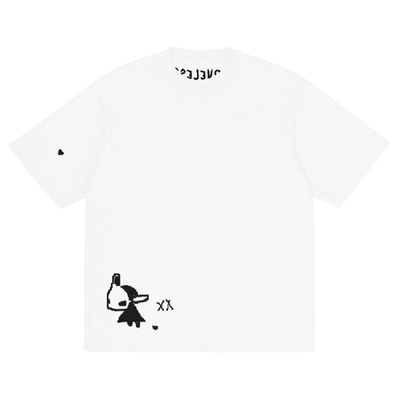 Knitted loveless heart character scene punk street fashion classic tee