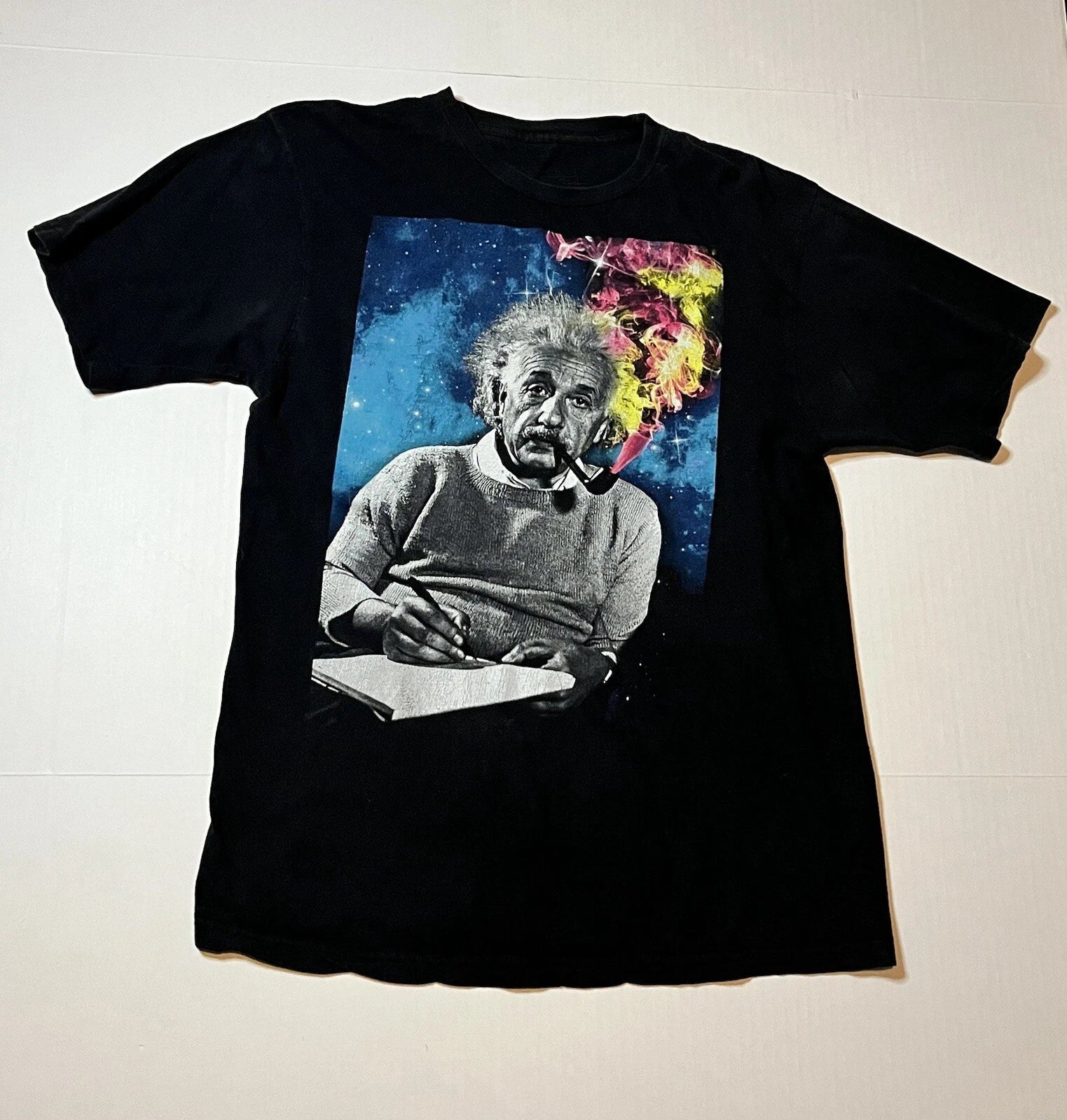 Black Albert Einstein Small Shirt Pipe Smoking Mathematician Creative Minds