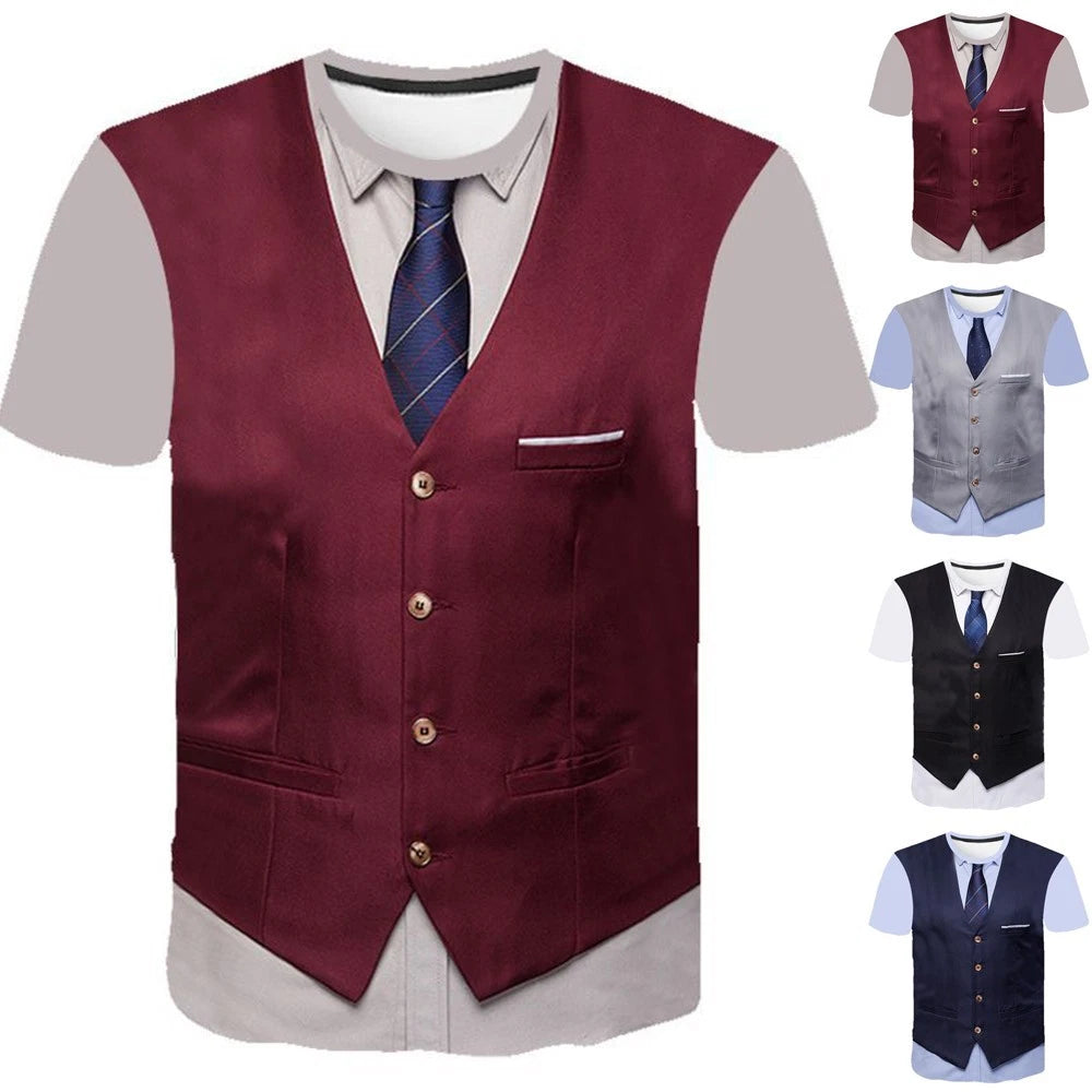 Men's Trendy Summer T Shirt with 3D Printing Patterns and Short Sleeve