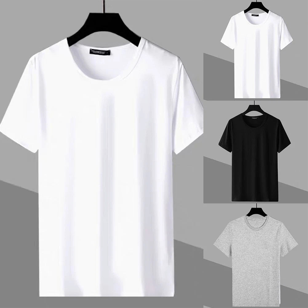 Trendy Men's Round Neck Solid T Shirt for Fashion Conscious Individuals
