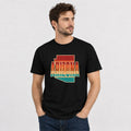 Retro Arizona Sunset State Outline Graphic T-Shirt