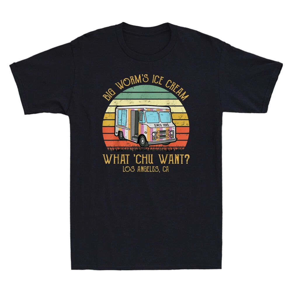 Big Worm's Ice Cream What Chu Want Sunset Style Retro Men's Short Sleeve T-Shirt