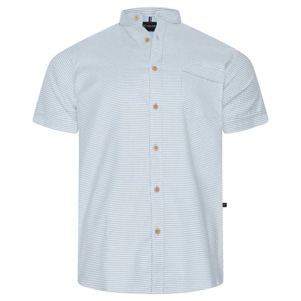KAM Short Sleeve Mini Weave Grandad Shirt For Men in 3 Colours, 2XL-8XL