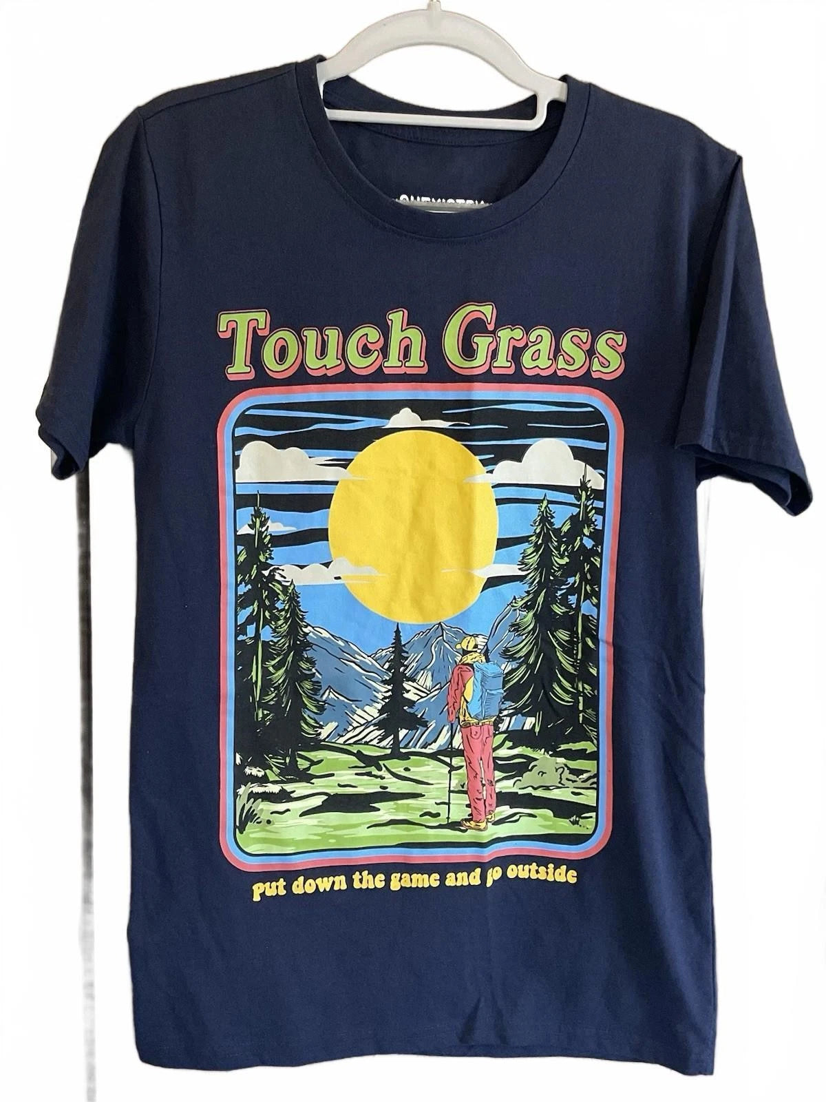 Chemistry Mens Short Sleeve Crew Neck Blue Touch Grass Tee Shirt Size S
