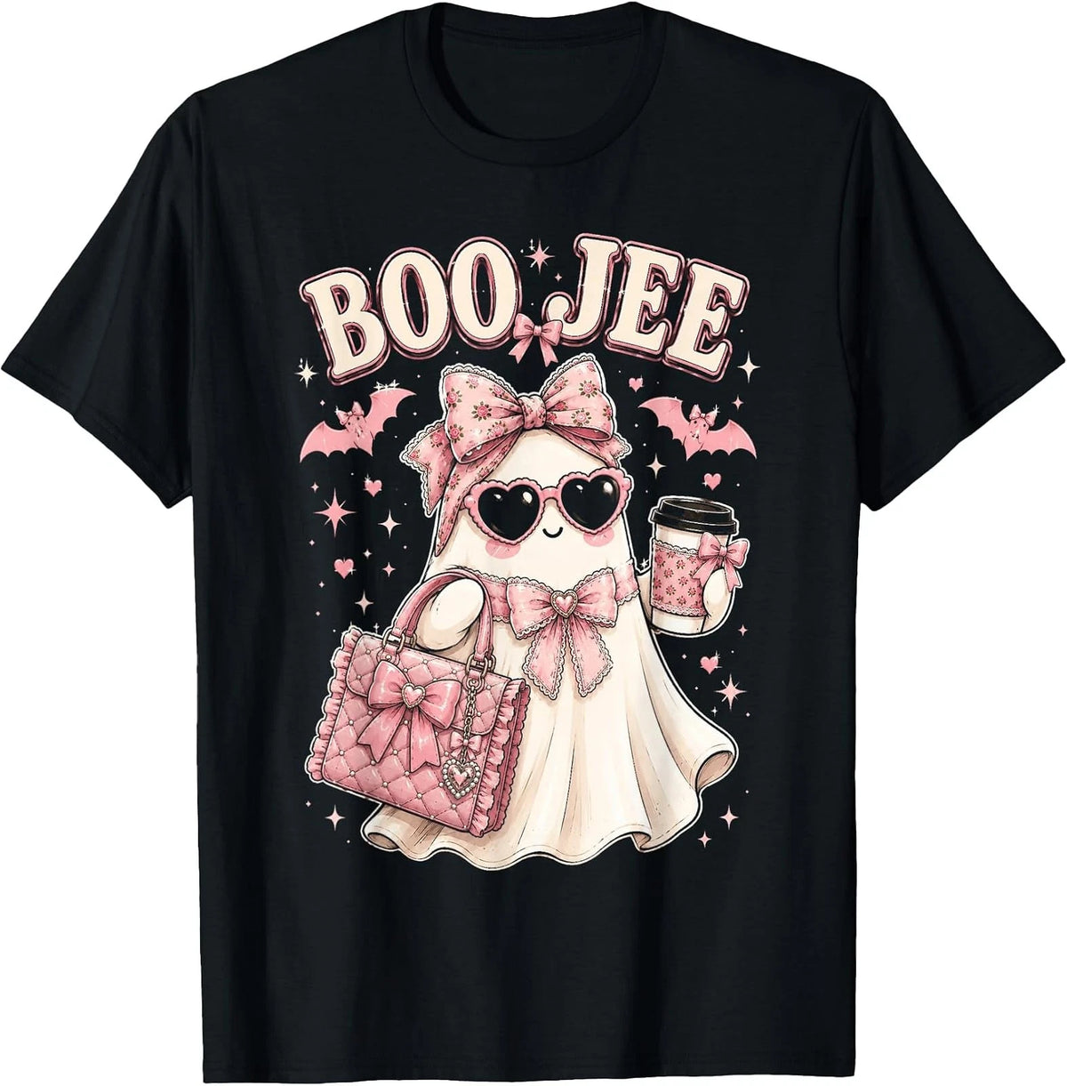 Boo JEE Boujee Ghost Halloween October Vibes Women Girls T-Shirt