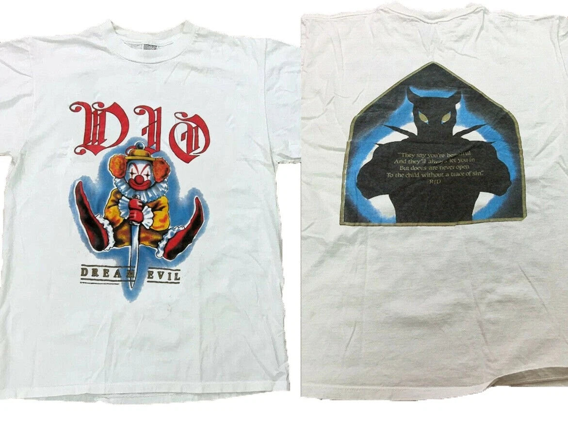 Dio Dream Evil Tour 1987 Tour Concert T-Shirt Ronnie James Band Metal