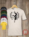 Naughees Grunge Skull Star Wreath T-Shirt Short Sleeve Tattoo Festival
