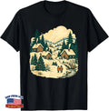 Winter Village Cabin Retro Christmas T-Shirt Image 1 of 4