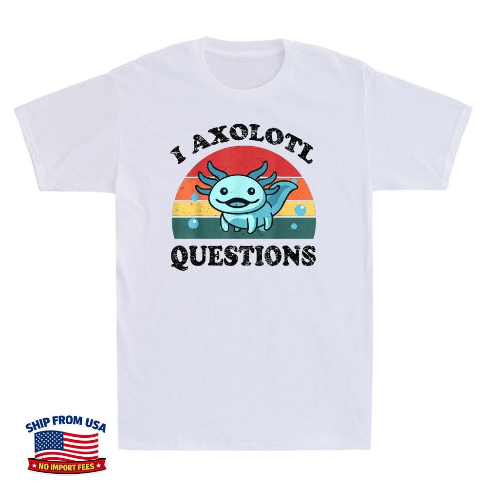 I Axolotl Questions Shirt Funny Axolotl Walking Fish Lizard Retro Men's T-Shirt
