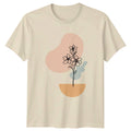 Minimalist Floral Womens T-Shirt Botanical Nature Gift For Her