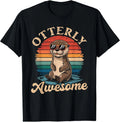 Otterly Awesome Funny Otter Sea Animal Retro T-Shirt