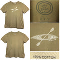 Life is Good Mens Medium Olive Brown Kayak River Rat Cotton Distress Graphic Tee
