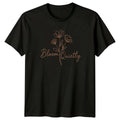 Bloom Quietly Womens T-Shirt Minimalist Botanical Flowers Mothers Day Gift