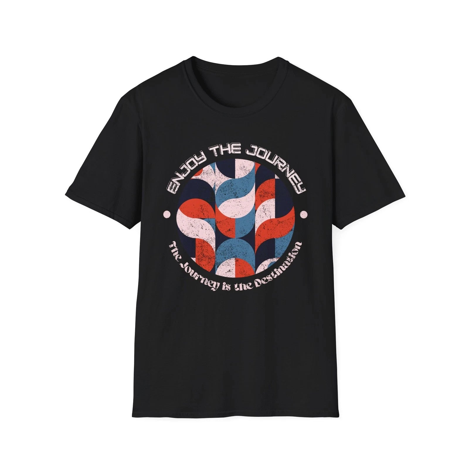 Enjoy The Journey graphic T-Shirt | Retro Abstract Leaves, Inspirational Quote