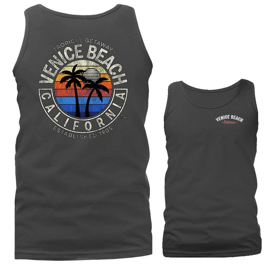 Tropical Getaway Venice Beach California Los Angeles Graphic Tank Top