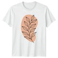Botanical Leaf Outline T-Shirt Minimalist Art Nature Birthday Gift For Him