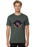 Virgo-Zodiac-Symbol Mens Graphic Tee, 100% Cotton, Casual Summer Wear
