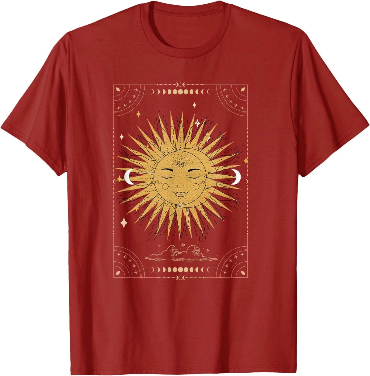 Dark Academia Aesthetic Tarot Aesthetic Sun and Moon Clouds T-Shirt