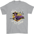 This Witch Needs Coffee Funny Halloween Mens T-Shirt 100% Cotton
