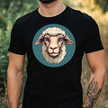 Mens Funny Sheep Face Motif Cotton T-Shirt Size XS to 5XL