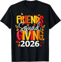 Retro Friendsgiving Squad 2026 Thanksgiving Group Fall T-Shirt