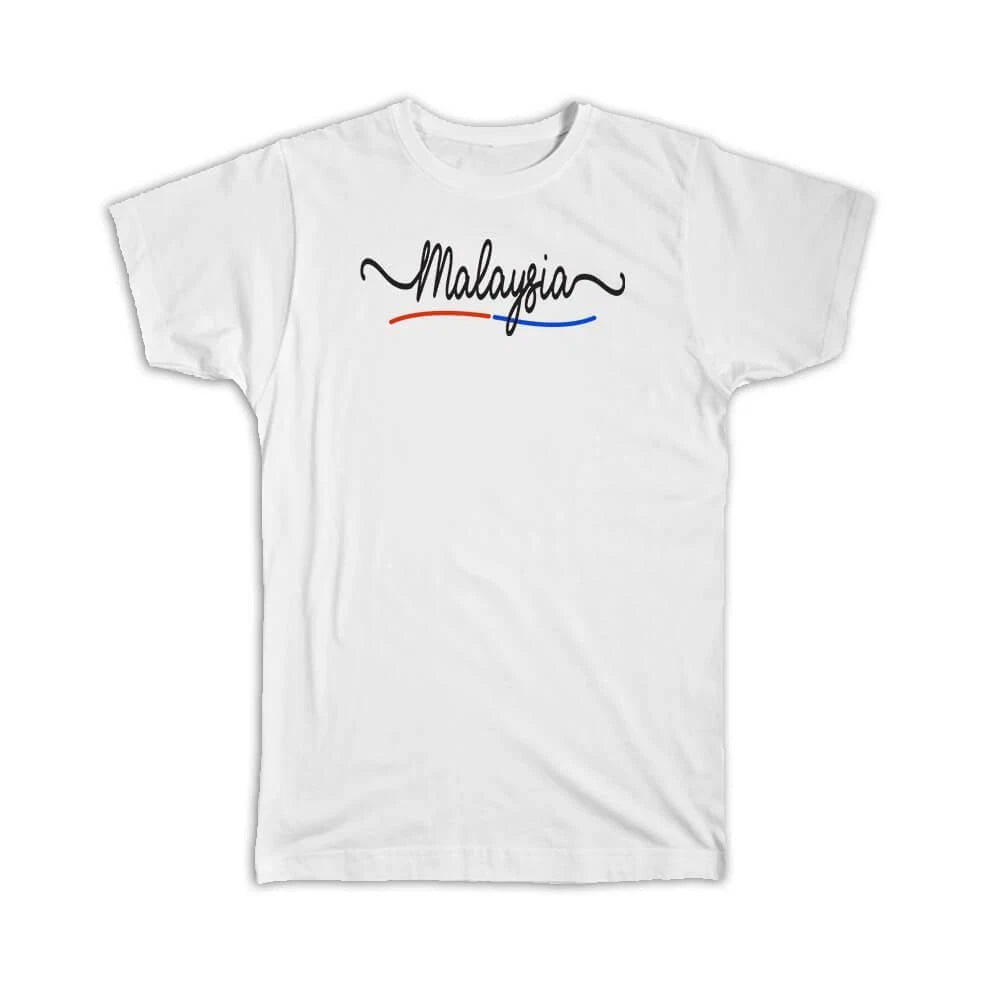 Gift T-Shirt : Malaysia Flag Colors Malaysian Travel Expat Country Minimalist