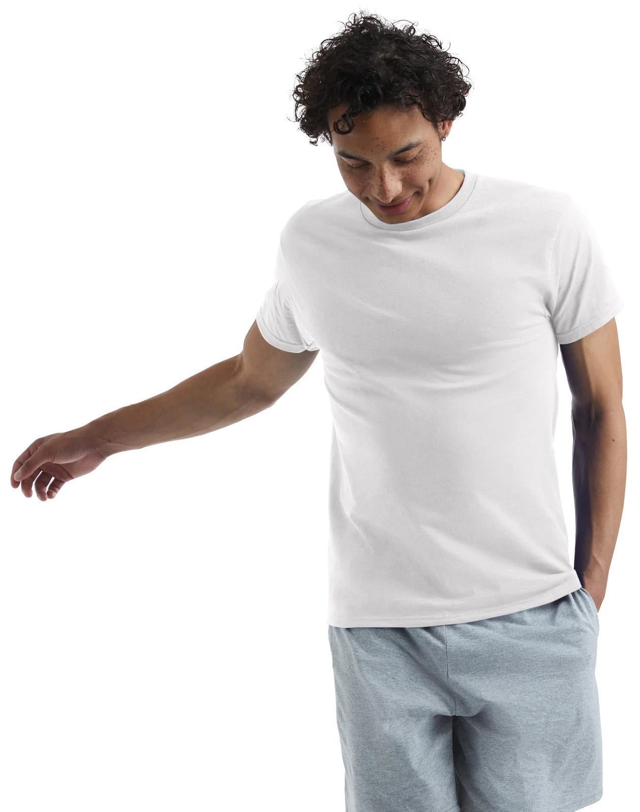 Hanes Mens T-Shirt Comfort Soft 100% Cotton Short Sleeve TAGLESS Tee Plain Blank