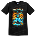 Aquarius Zodiac Sign Water Bearer Astrology T Shirt Celestial Art Tee Gift Idea