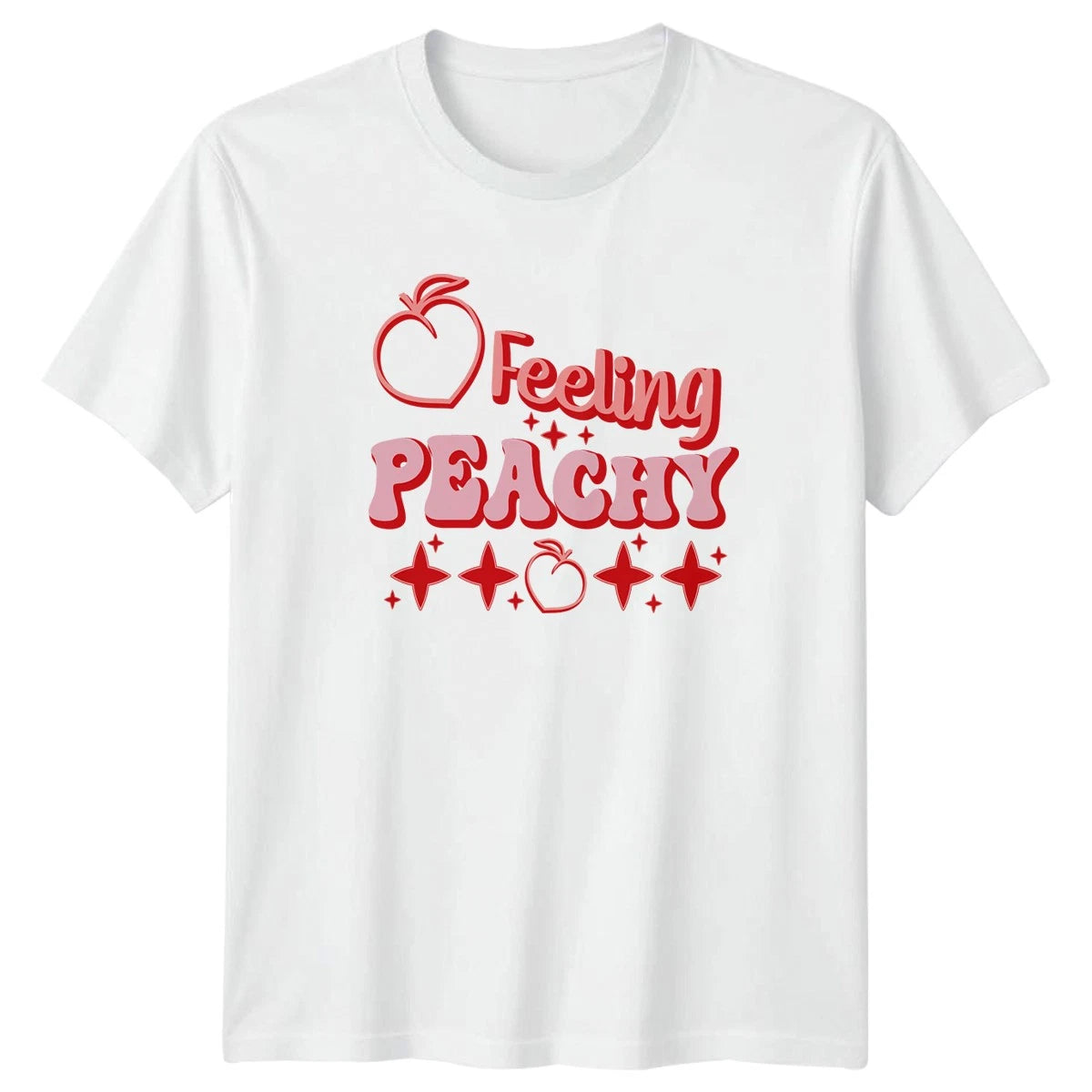 Feeling Peachy Womens T-Shirt Retro Aesthetic Lifestyle Birthday Gift For Her