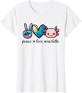 Cute Galaxy Axolotl T-Shirt - Peace, Love, and Colorful Design Sizes S-5XL Image 1 of 4